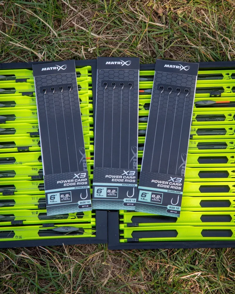 X3 Power Carp Edge Rigs 6" Barbless – 15 cm Onderlijnen zonder Weerhaak (8 stuks)