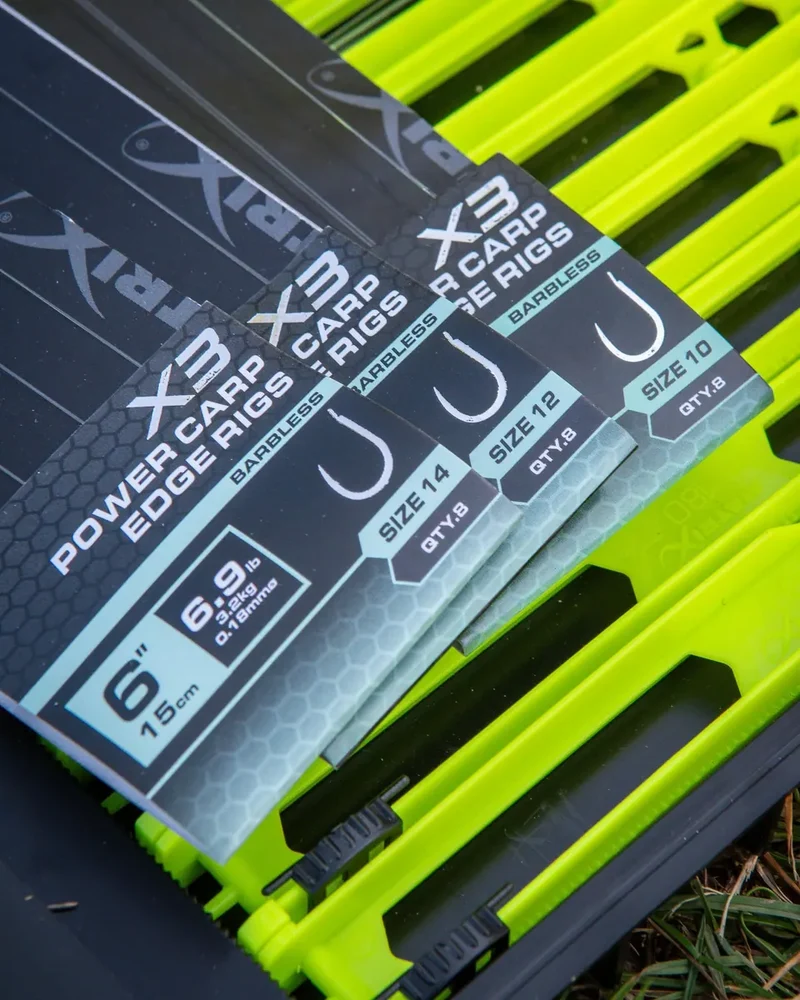 X3 Power Carp Edge Rigs 6" Barbless – 15 cm Onderlijnen zonder Weerhaak (8 stuks)