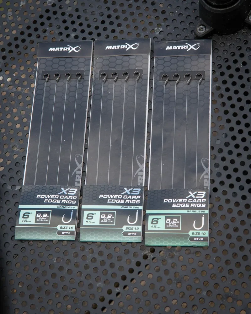 X3 Power Carp Edge Rigs 6" Barbless – 15 cm Onderlijnen zonder Weerhaak (8 stuks)