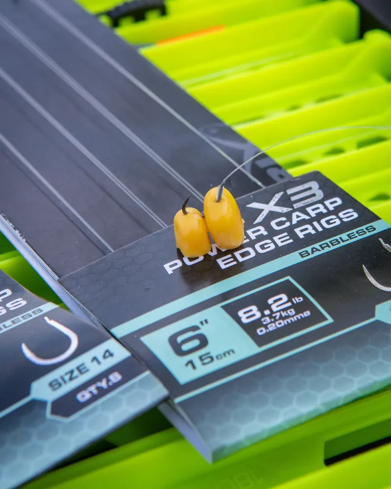 X3 Power Carp Edge Rigs 6" Barbless – 15 cm Onderlijnen zonder Weerhaak (8 stuks)