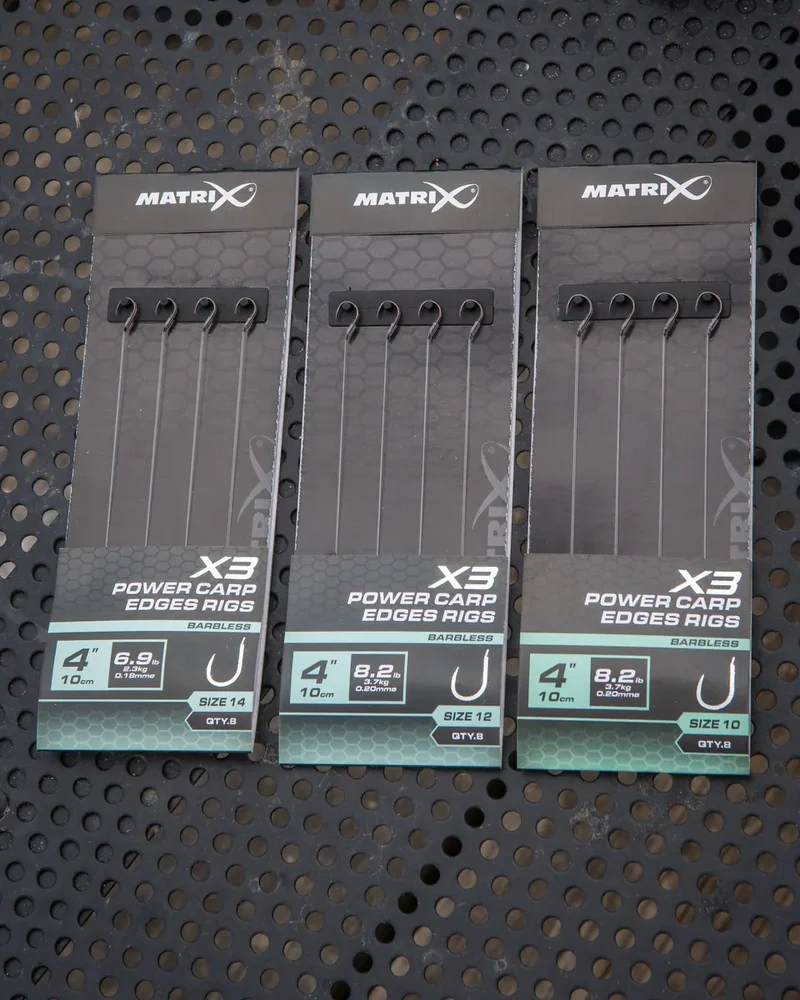 X3 Power Carp Edge Rigs 4" Barbless – 10 cm Onderlijnen zonder Weerhaak (8 stuks)