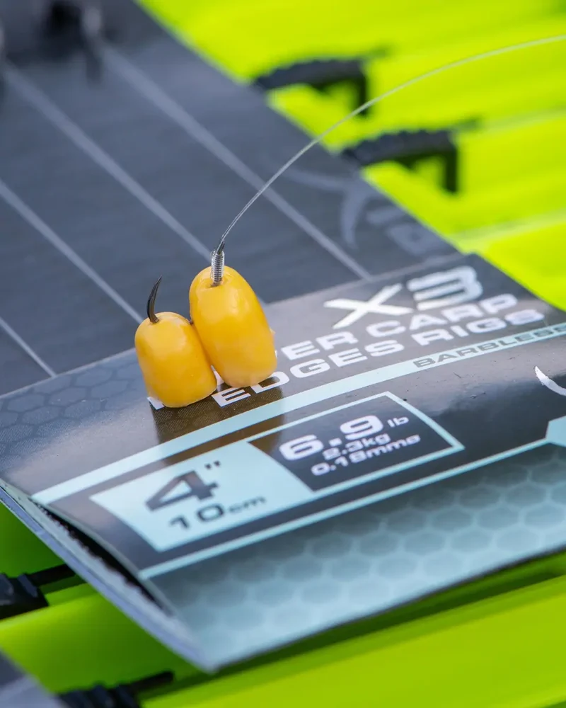X3 Power Carp Edge Rigs 4" Barbless – 10 cm Onderlijnen zonder Weerhaak (8 stuks)