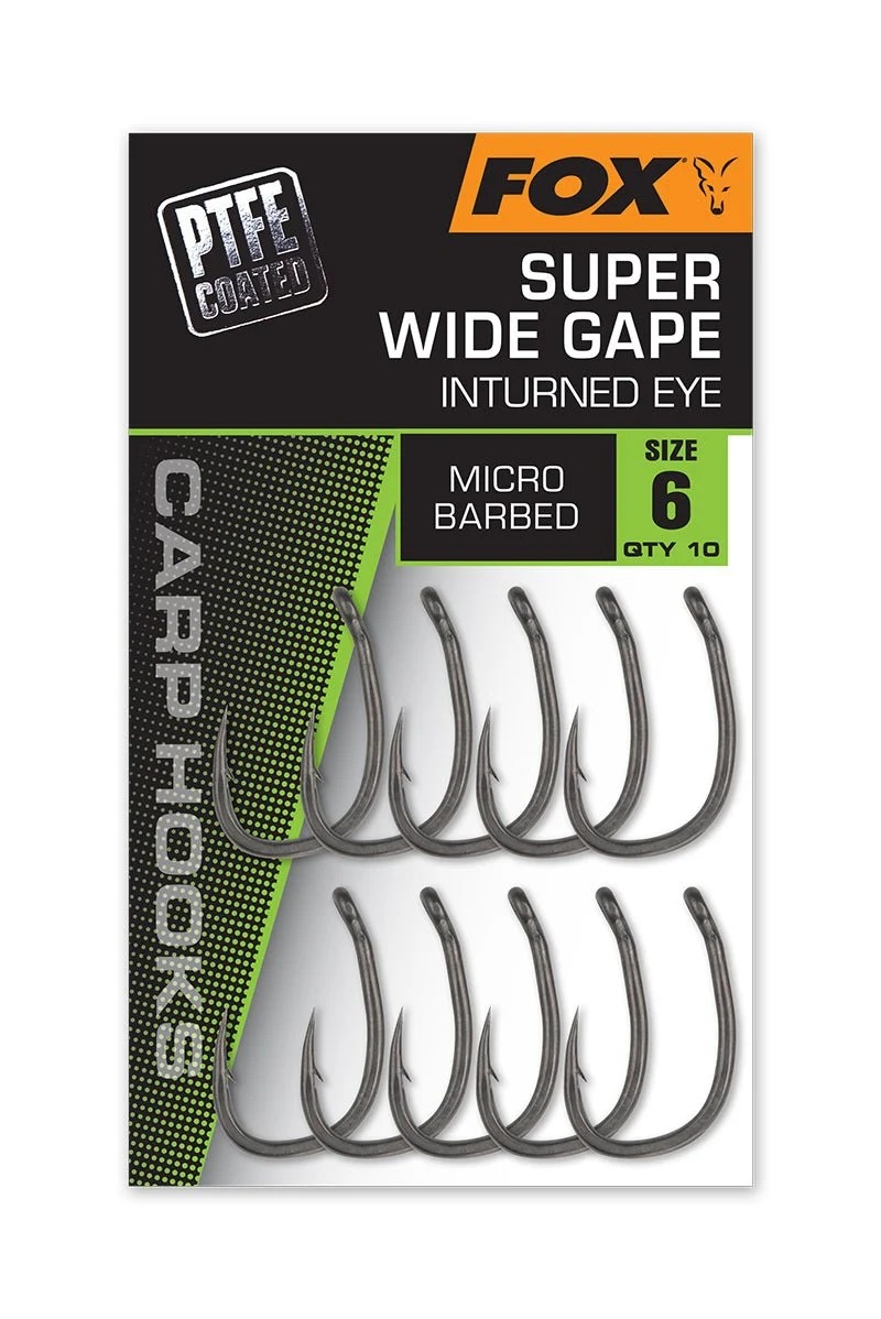Hameçons Fox Super Wide Gape In-Turned Eye