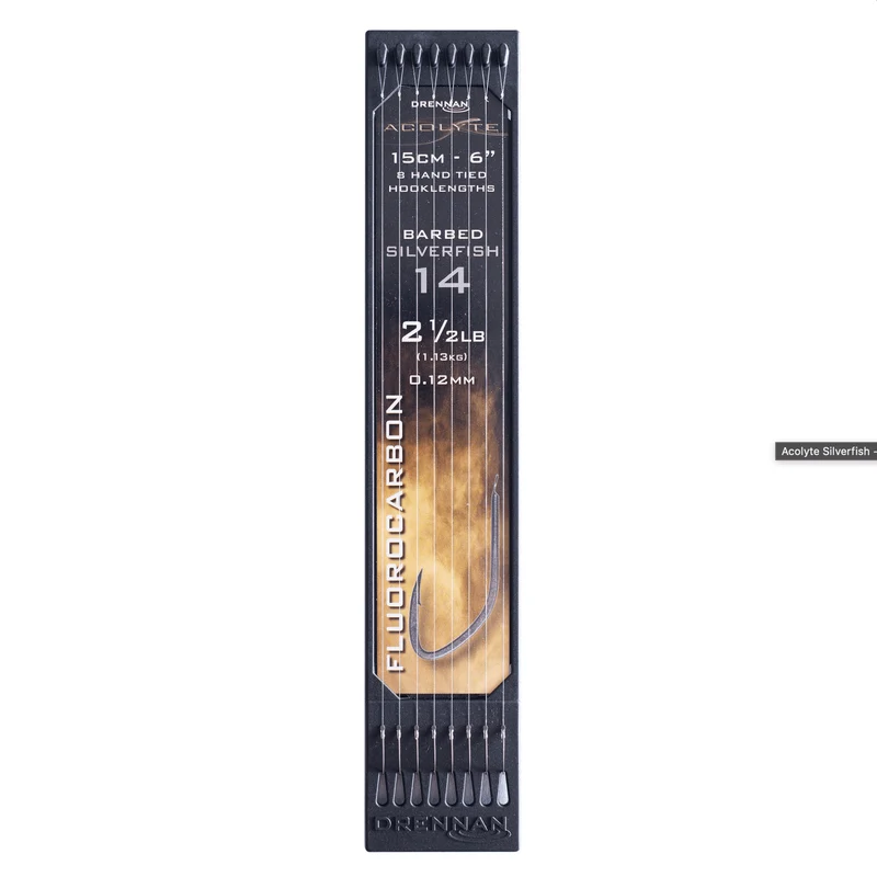Acolyte Silverfish Barbed - 6" Hook Plate System – 15 cm Onderlijnen met Weerhaak