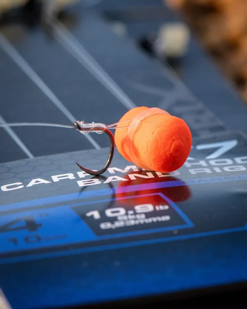 X7 Carp Method Band Rigs 4" Barbless – 10 cm Methodonderlijnen met Bait Band en Zonder Weerhaak (8 stuks)
