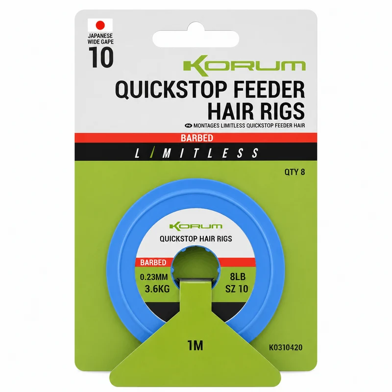 Limitless Quickstop Feeder Hair Rigs Barbed – 1 m Onderlijnen met Quickstop en met Weerhaak