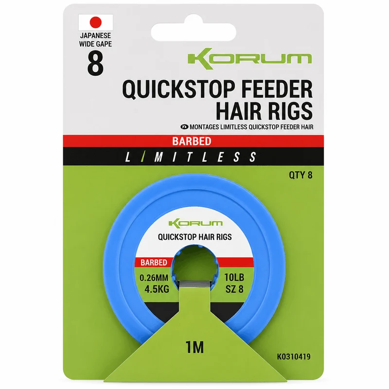 Limitless Quickstop Feeder Hair Rigs Barbed – 1 m Onderlijnen met Quickstop en met Weerhaak
