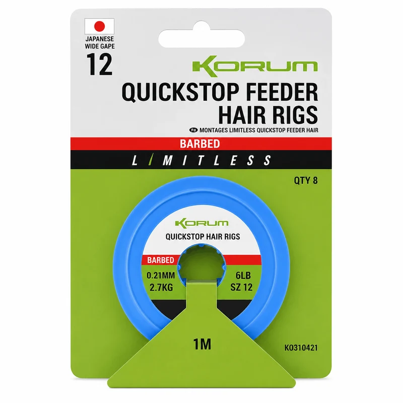 Limitless Quickstop Feeder Hair Rigs Barbed – 1 m Onderlijnen met Quickstop en met Weerhaak