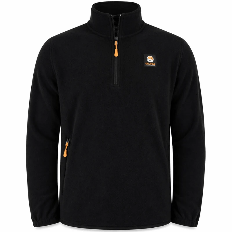 Zip Fleece Black – Fleecetrui