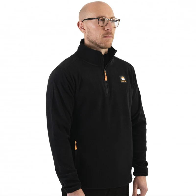 Zip Fleece Black – Fleecetrui