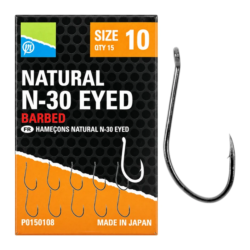 Natural N-30 Barbed Eyed – Haak met Oog en met Weerhaak