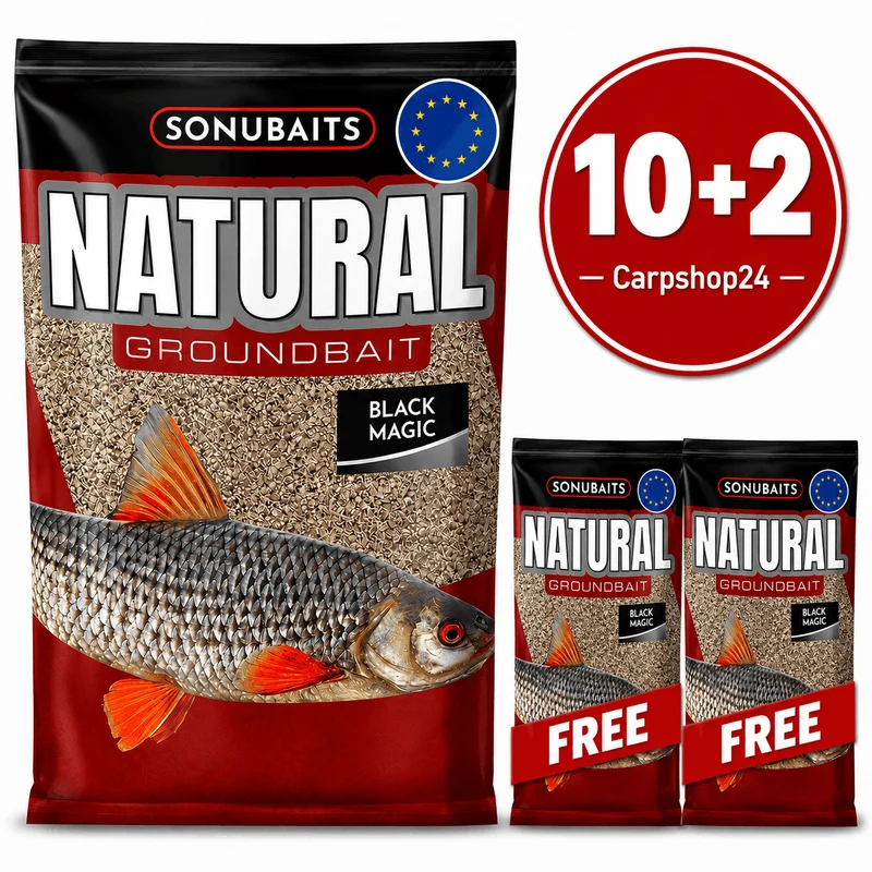 Natural Groundbait Black Magic 1kg – Zwart Grondvoer 🎁 10+2