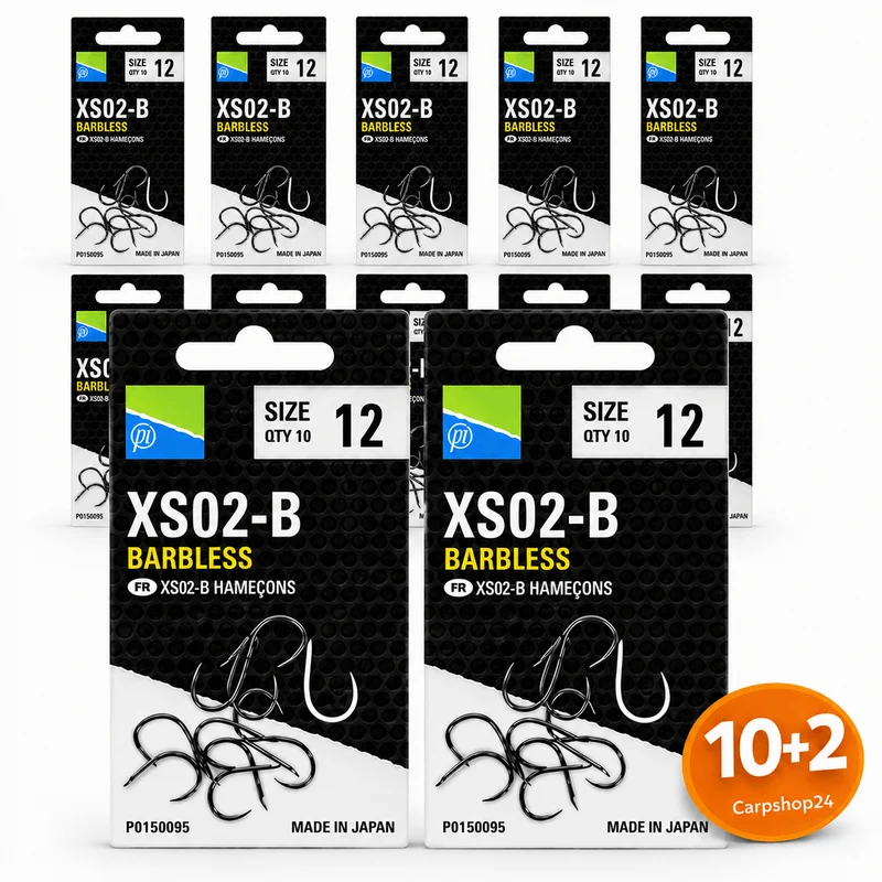 XS02-B Hooks Barbless – Haak zonder Weerhaak 🎁 10+2