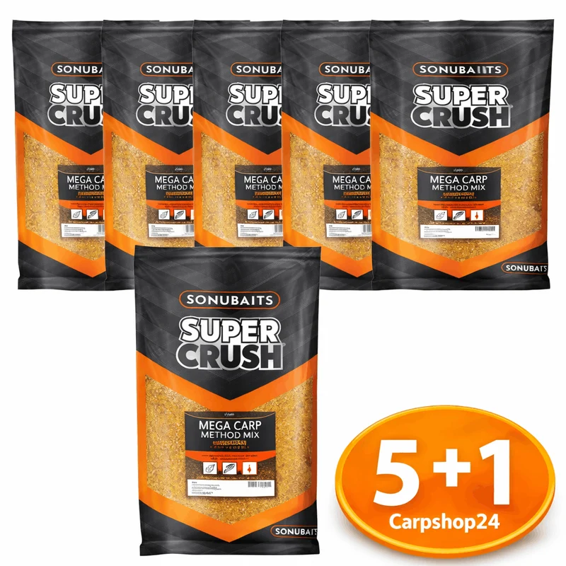 Super Crush Mega Carp Method Mix 2kg – Karpermethodgrondvoer 🎁 5+1