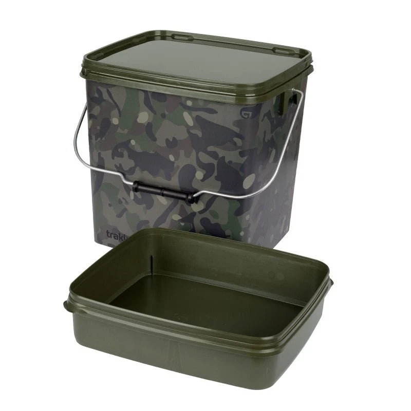 Seau Trakker Square Camo avec plateau 13 Litres