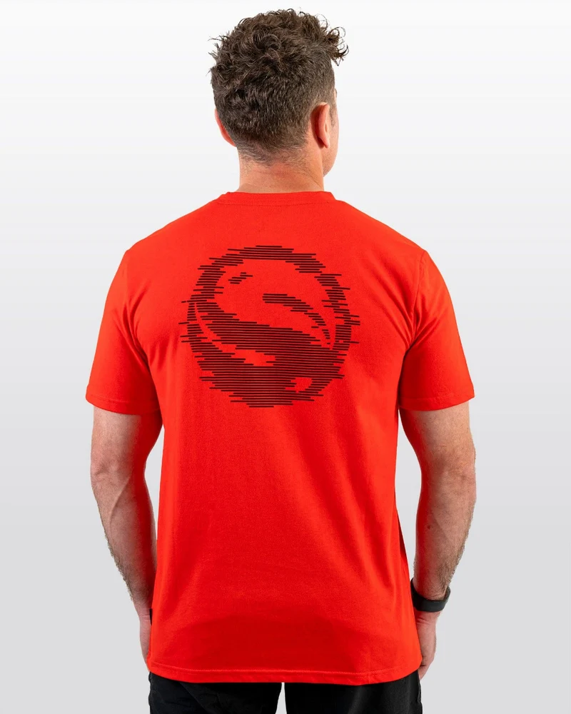 GLITCH RED TEE – T-shirt - Op Bestelling