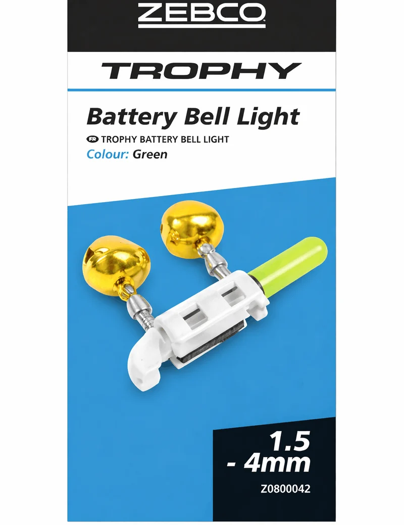 Battery Bell Light Green – Groen Hengeltoplicht met Dubbele Bel en CR425-batterij