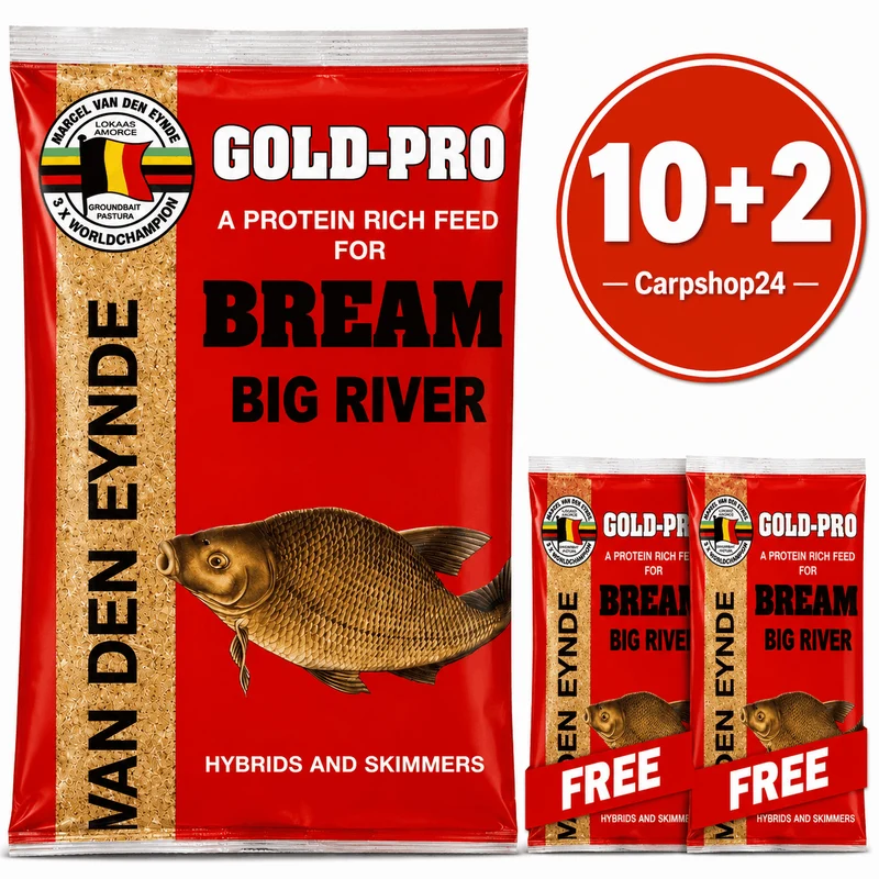 Gold-Pro Bream Big River 1kg – Grof Brasemvoer voor Rivieren en Kanalen 🎁 10+2