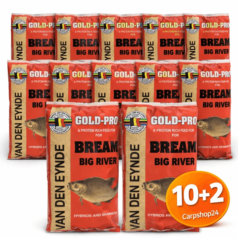 Gold-Pro Bream Big River 1kg – Grof Brasemvoer voor Rivieren en Kanalen 🎁 10+2