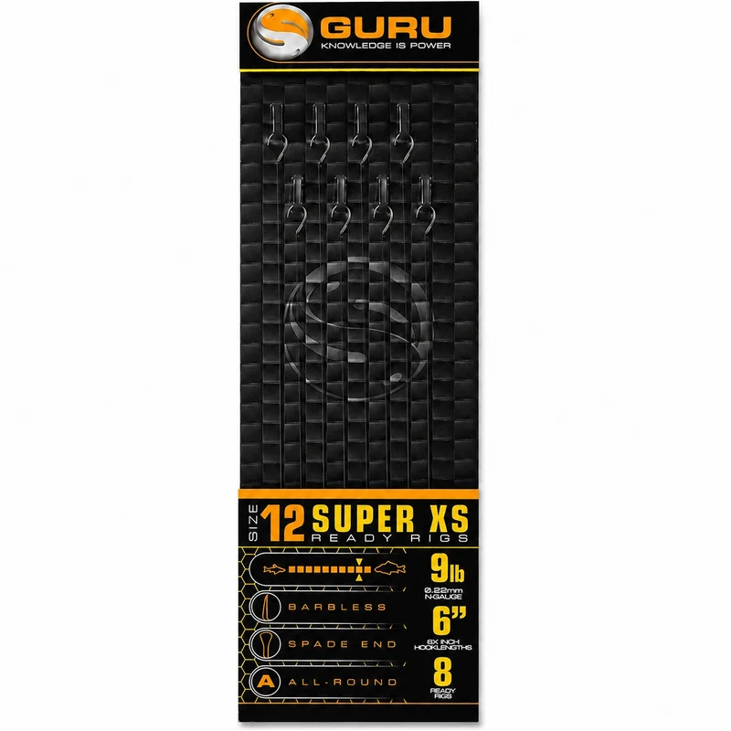 Super XS Ready Rigs 6" - Barbless - Spade End – 15 cm Onderlijnen met Bled en zonder Weerhaak