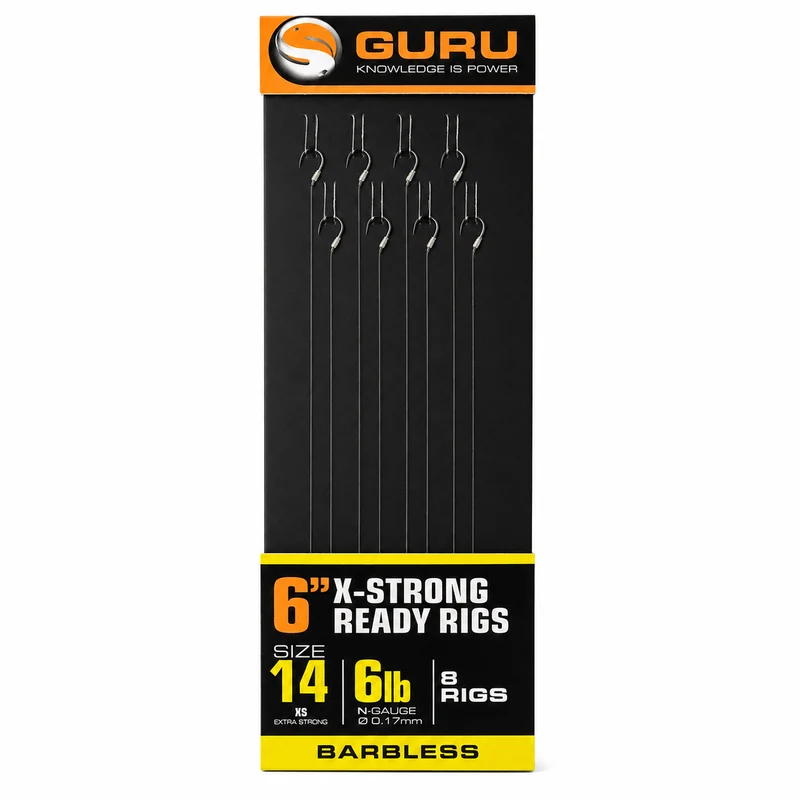 Super XS Ready Rigs 6" - Barbless - Spade End – 15 cm Onderlijnen met Bled en zonder Weerhaak