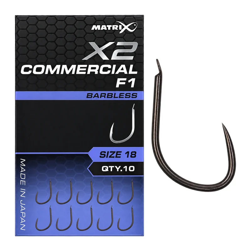 X2 Commercial F1 Barbless – Haak zonder Weerhaak