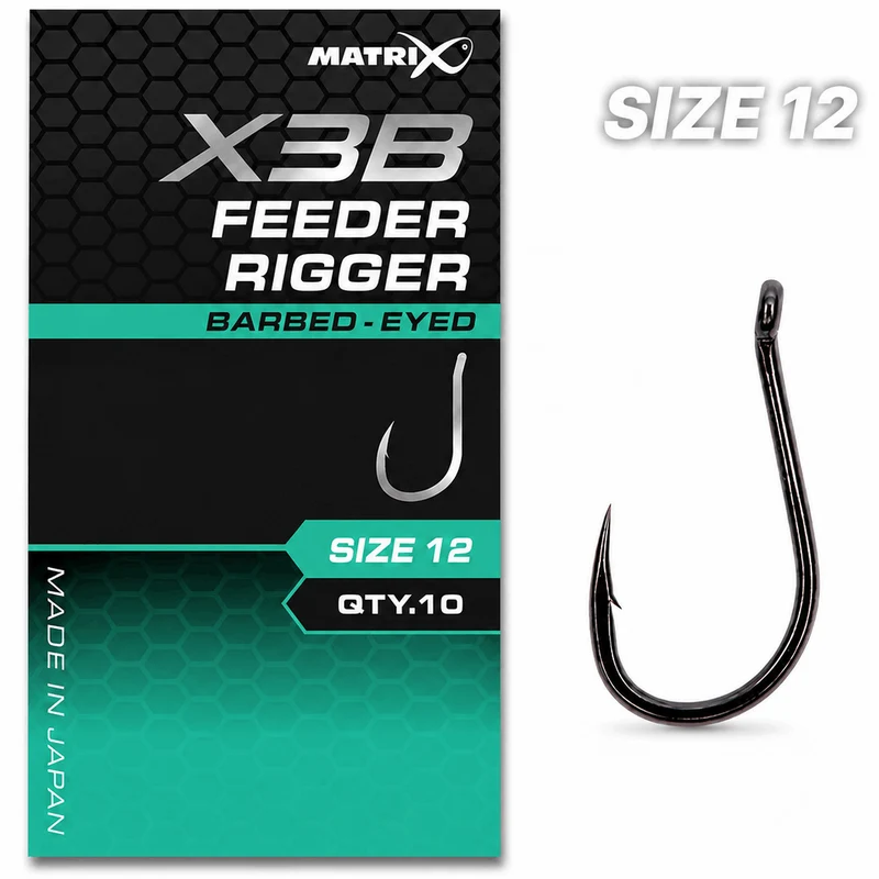 X3B Feeder Rigger Barbed Eyed – Haak met Oog en met Weerhaak