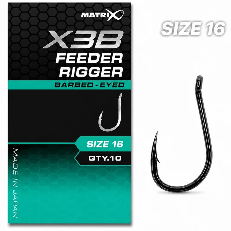 X3B Feeder Rigger Barbed Eyed – Haak met Oog en met Weerhaak