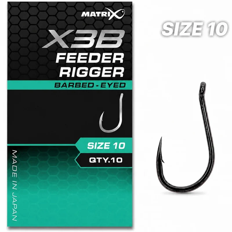 X3B Feeder Rigger Barbed Eyed – Haak met Oog en met Weerhaak