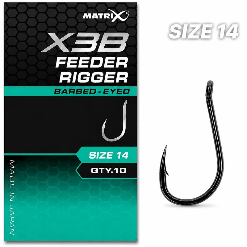 X3B Feeder Rigger Barbed Eyed – Haak met Oog en met Weerhaak
