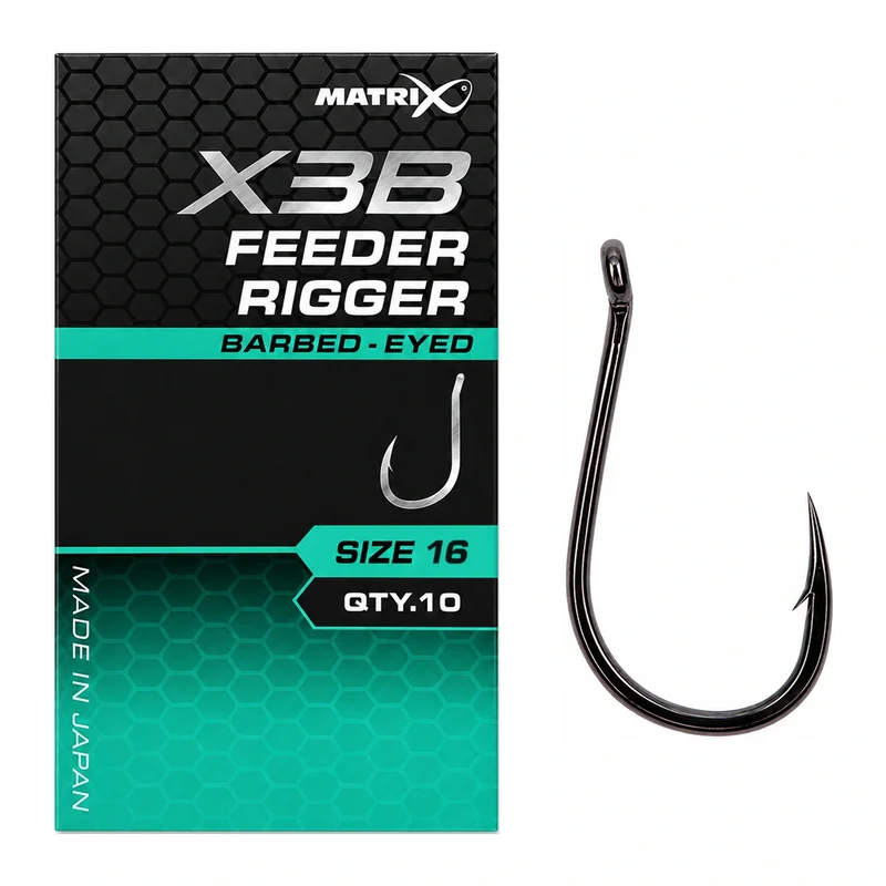 X3B Feeder Rigger Barbed Eyed – Haak met Oog en met Weerhaak