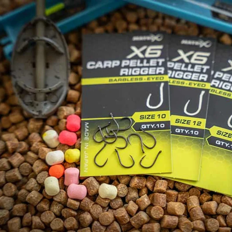 X6 Carp Pellet Rigger Barbless Eyed – Haak met Oog en zonder Weerhaak