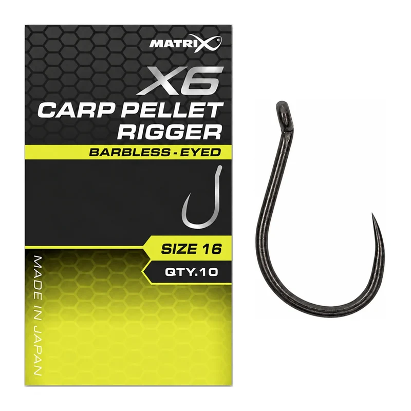 X6 Carp Pellet Rigger Barbless Eyed – Haak met Oog en zonder Weerhaak