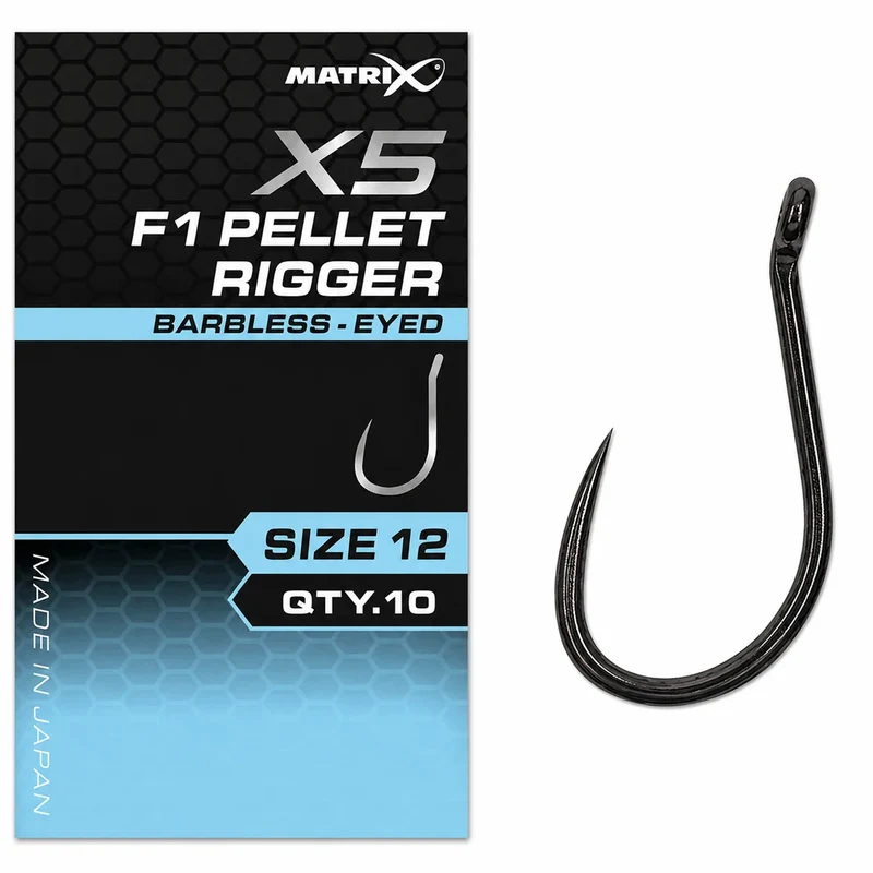 X5 F1 Pellet Rigger Barbless Eyed – Haak met Oog en zonder Weerhaak