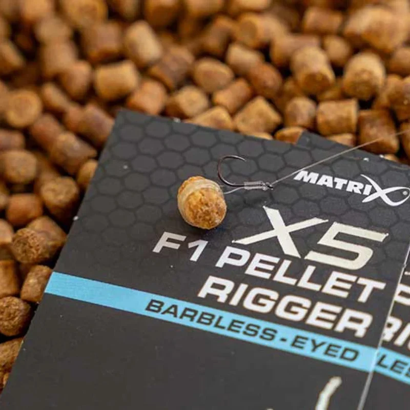 X5 F1 Pellet Rigger Barbless Eyed – Haak met Oog en zonder Weerhaak