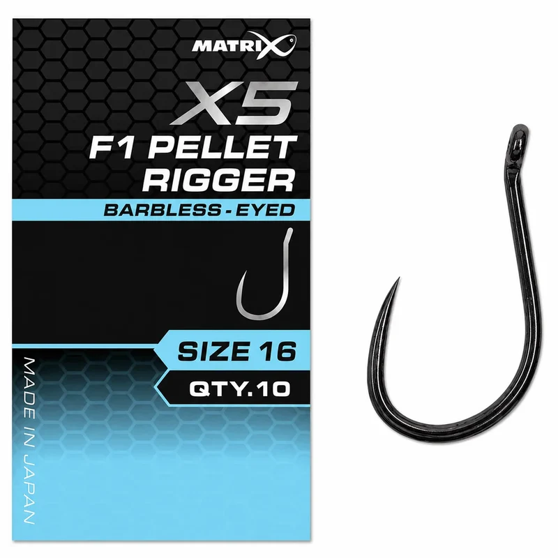 X5 F1 Pellet Rigger Barbless Eyed – Haak met Oog en zonder Weerhaak