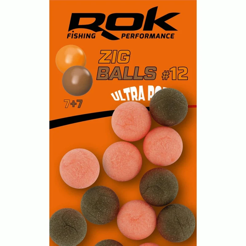 Bouillie flottante Rok Fishing Zig Ball Orange/Brun 12