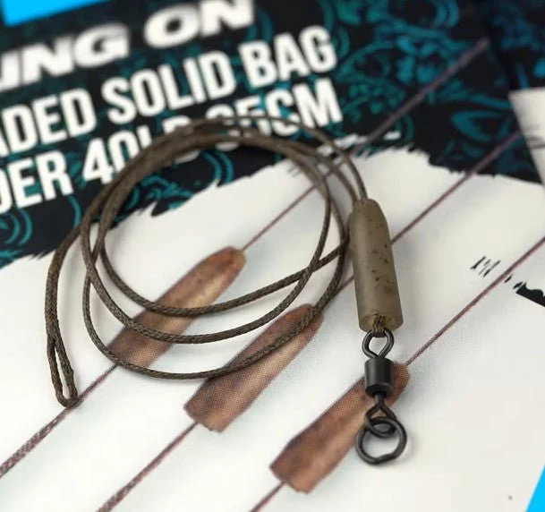 Sans plomb Solid Bag Leader Cling On Nash 40 lb