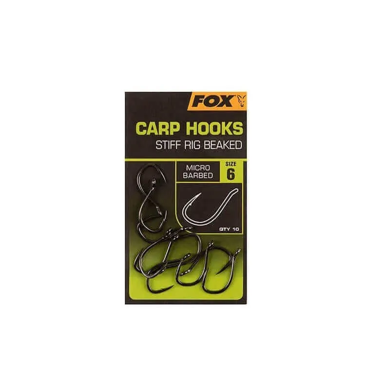 Hameçons Fox Carp Hooks Stiff Rig Beaked 4