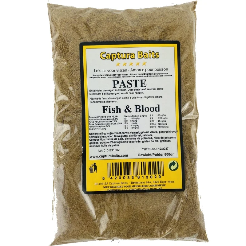 Fish & Blood Paste 500g – Haakdeeg met Vis- en Bloedsmaak - 🎁