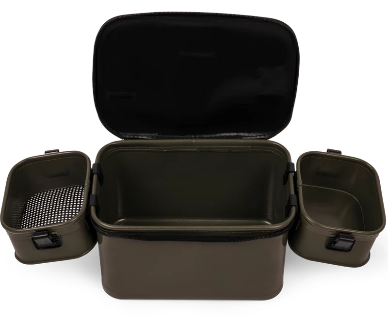 EVA Solid Bait Station 8l – Aastas met Aasbak en Zeef