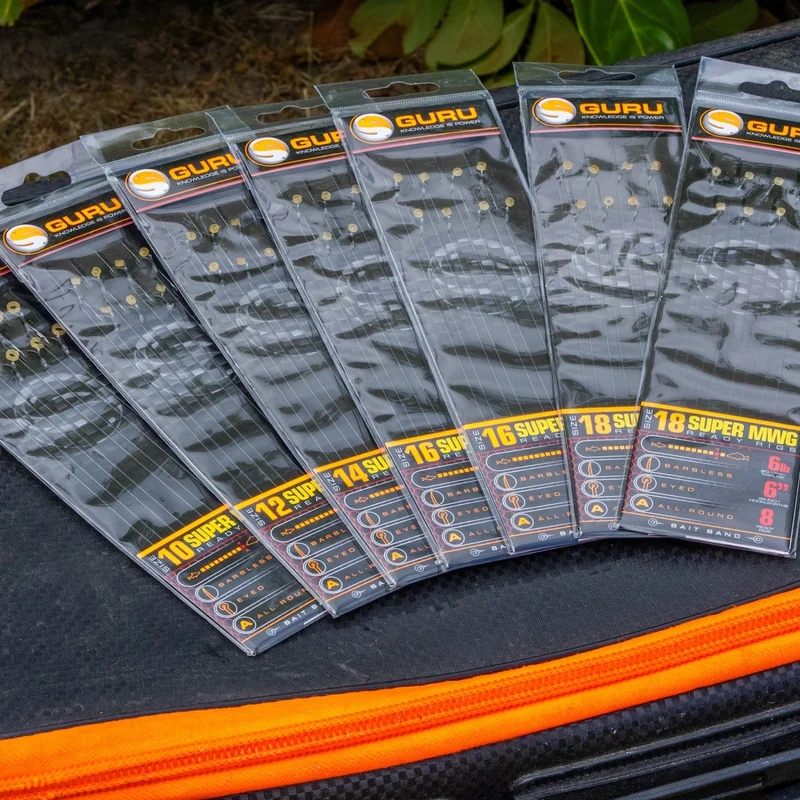 Super MWG Ready Rigs Bait Band Barbless 6" – 15 cm Onderlijnen met Bait Band en zonder Weerhaak