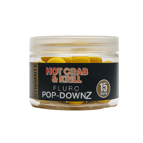 Pop Downz Dynamite Baits Hot Crab & Krill Fluo 15 mm