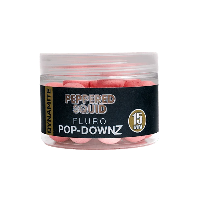 Pop Downz Dynamite Baits Peppered Squid Fluoré 15mm