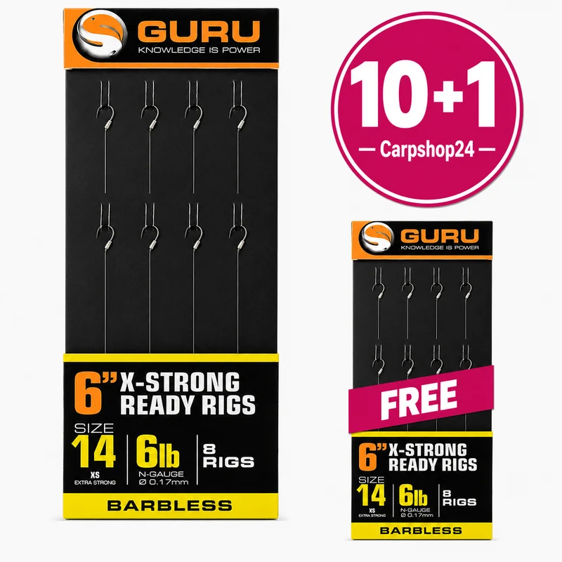 6" X-Strong Ready Rigs XS Spade Hook Barbless – 15 cm Onderlijnen met Bled en zonder Weerhaak 🎁 10+1