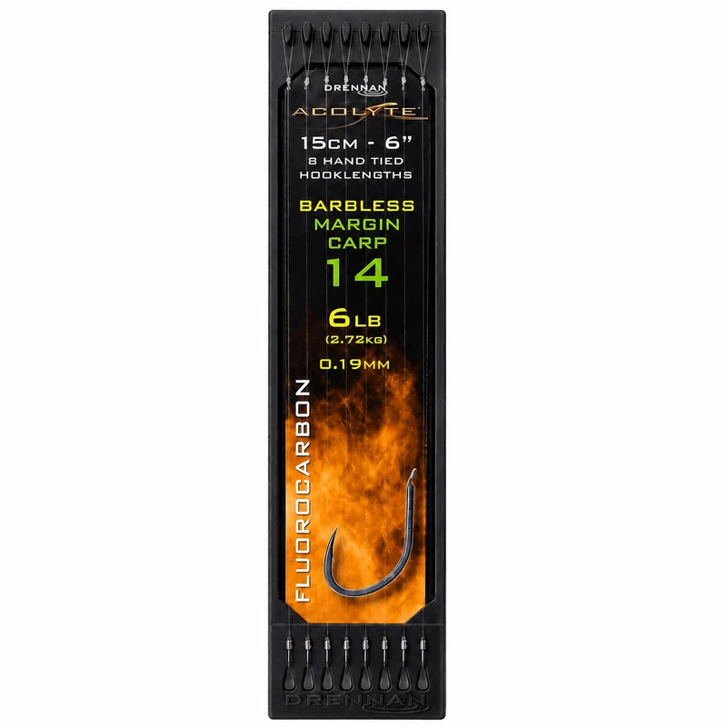 ACOLYTE MARGIN CARP BARBLESS HOOK PLATE SYSTEM 6" – 15 cm Onderlijnen zonder Weerhaak