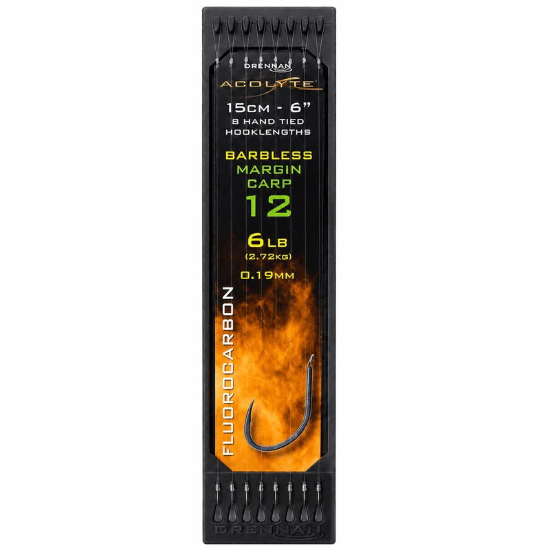 ACOLYTE MARGIN CARP BARBLESS HOOK PLATE SYSTEM 6" – 15 cm Onderlijnen zonder Weerhaak
