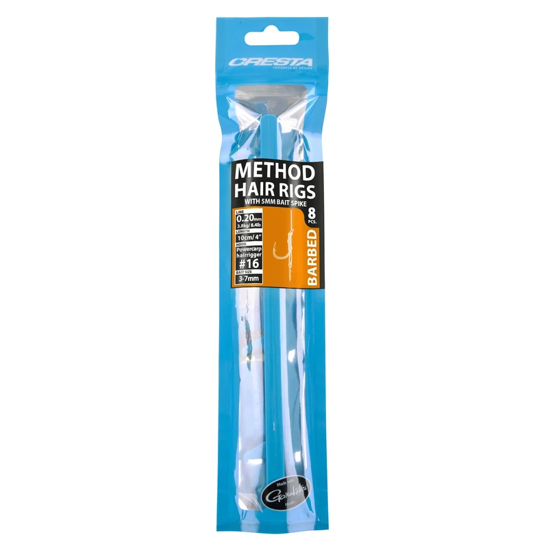 4" Method Hair Rigs Barbed with 5mm Bait Spike – 10 cm Onderlijnen met Aasspike en met Weerhaak