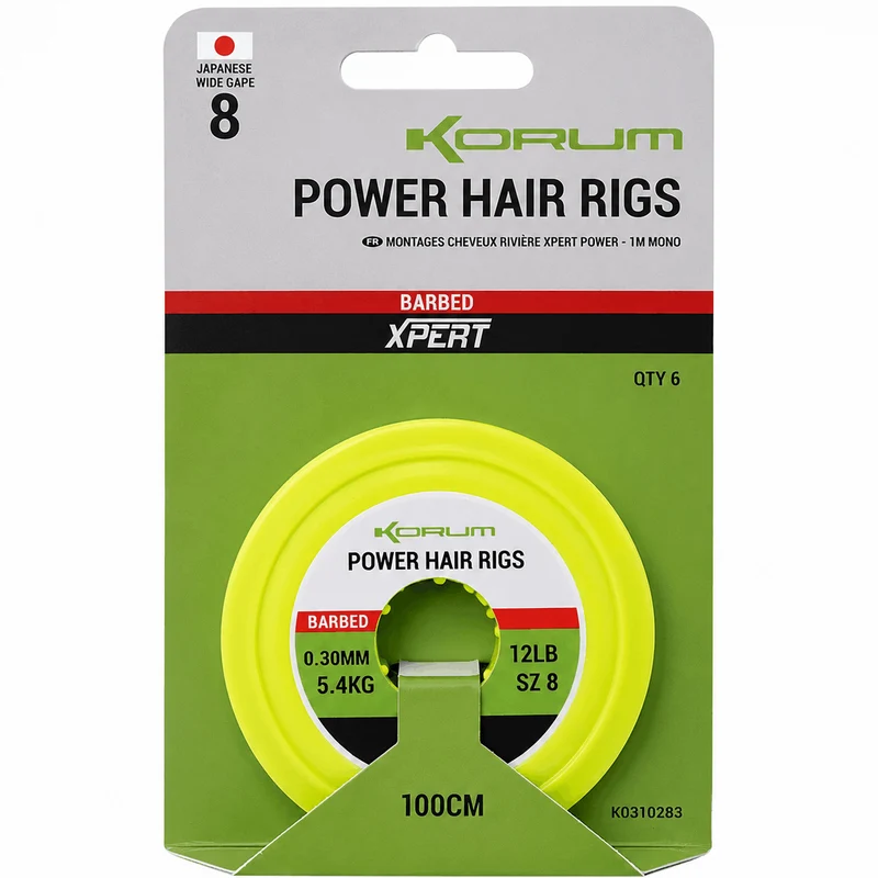 Xpert Power River Hair Rigs - Barbed – 1 m Onderlijnen met Weerhaak
