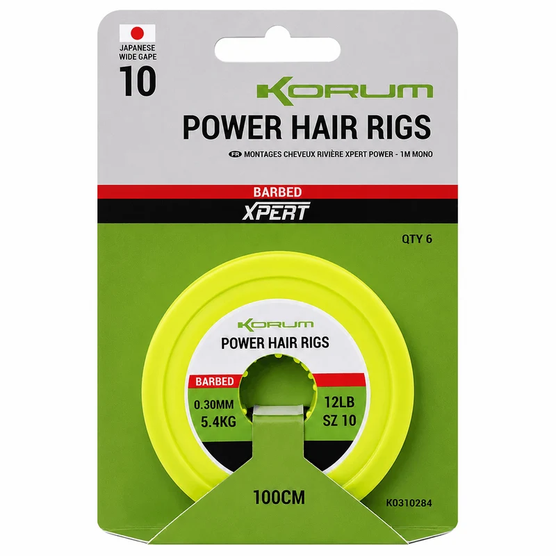Xpert Power River Hair Rigs - Barbed – 1 m Onderlijnen met Weerhaak